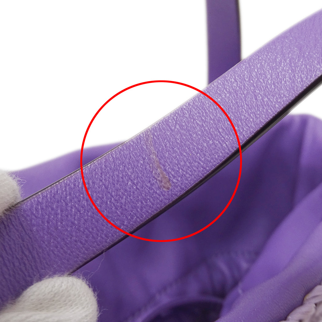 Valentino Garavani ヴァレンティノ・ガラヴァーニ ローマンスタッズ ラフィア 2wayバッグ パープル レディース 【中古】