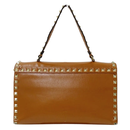 Valentino Garavani ヴァレンティノ・ガラヴァーニ 2wayバッグ ロックスタッズ キャメル レザー レディース 【中古】