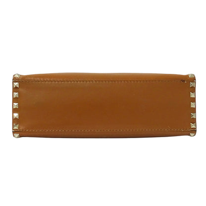 Valentino Garavani ヴァレンティノ・ガラヴァーニ 2wayバッグ ロックスタッズ キャメル レザー レディース 【中古】
