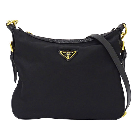 PRADA プラダ ショルダーバッグ ブラック ナイロン レディース 【中古】