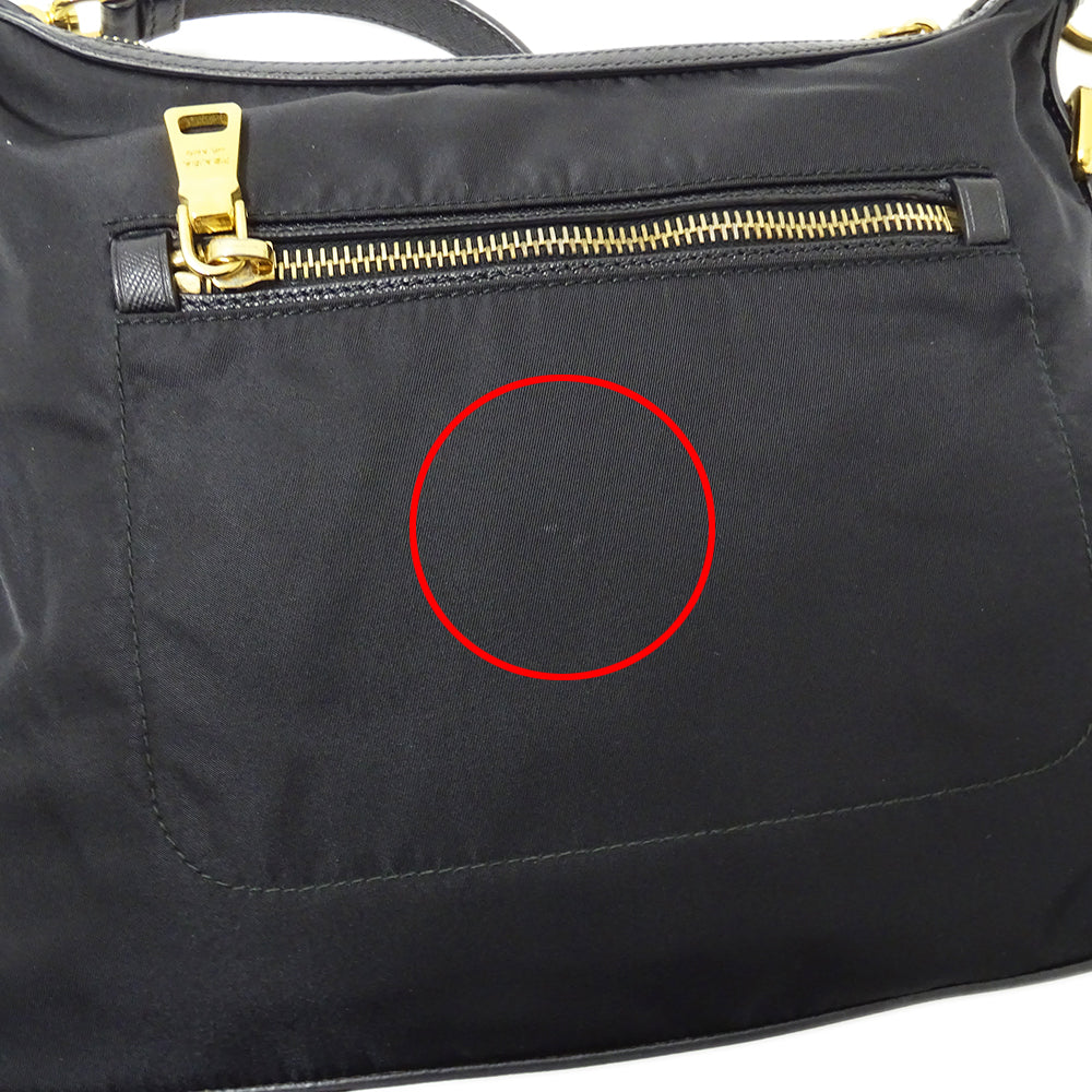 PRADA プラダ ショルダーバッグ ブラック ナイロン レディース 【中古】