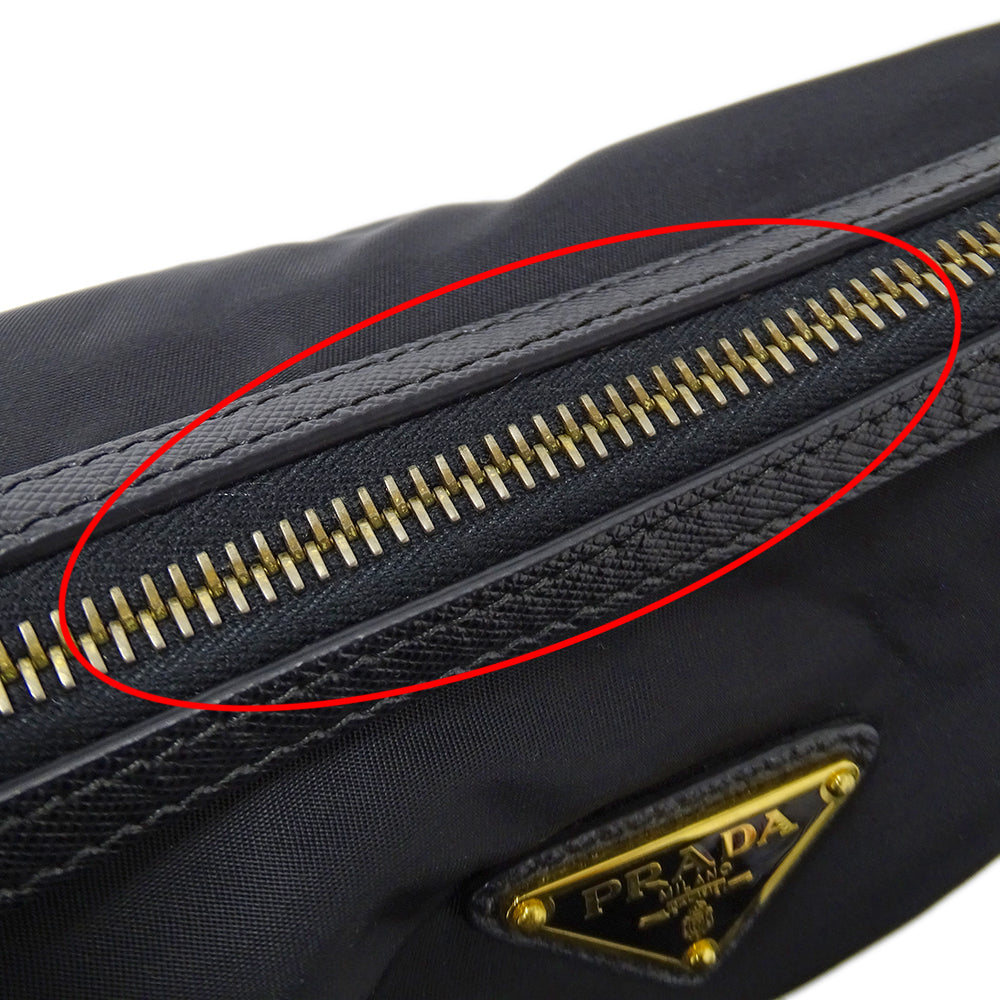PRADA プラダ ショルダーバッグ ブラック ナイロン レディース 【中古】