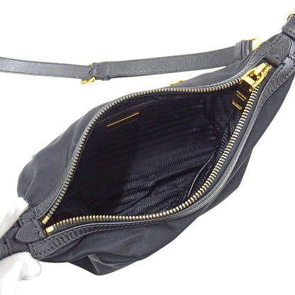 PRADA プラダ ショルダーバッグ ブラック ナイロン レディース 【中古】