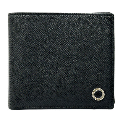 BVLGARI ブルガリ 二つ折り財布 ブルガリブルガリ マン ブラック ブルー レザー メンズ 【中古】