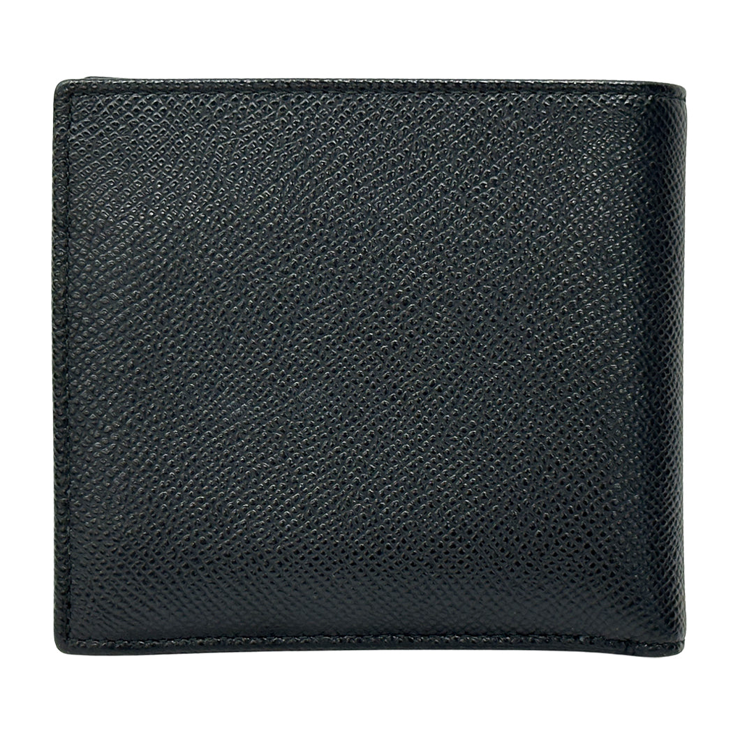 BVLGARI ブルガリ 二つ折り財布 ブルガリブルガリ マン ブラック ブルー レザー メンズ 【中古】