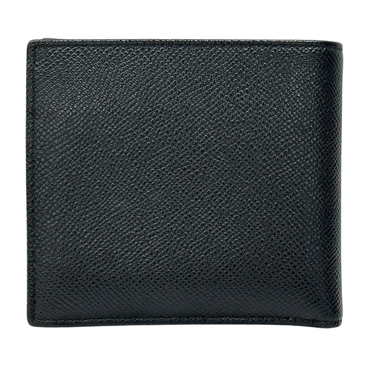 BVLGARI ブルガリ 二つ折り財布 ブルガリブルガリ マン ブラック ブルー レザー メンズ 【中古】