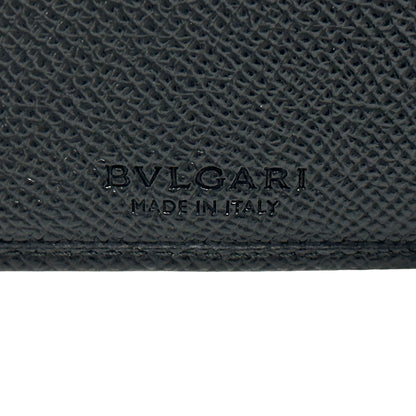 BVLGARI ブルガリ 二つ折り財布 ブルガリブルガリ マン ブラック ブルー レザー メンズ 【中古】