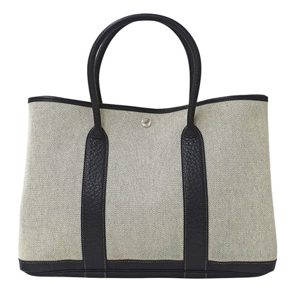 HERMES エルメス ガーデンパーティ PM トートバッグ ブラック ゴールド金具 トワルアッシュ レディース 【中古】