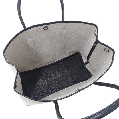 HERMES エルメス ガーデンパーティ PM トートバッグ ブラック ゴールド金具 トワルアッシュ レディース 【中古】
