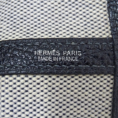 HERMES エルメス ガーデンパーティ PM トートバッグ ブラック ゴールド金具 トワルアッシュ レディース 【中古】