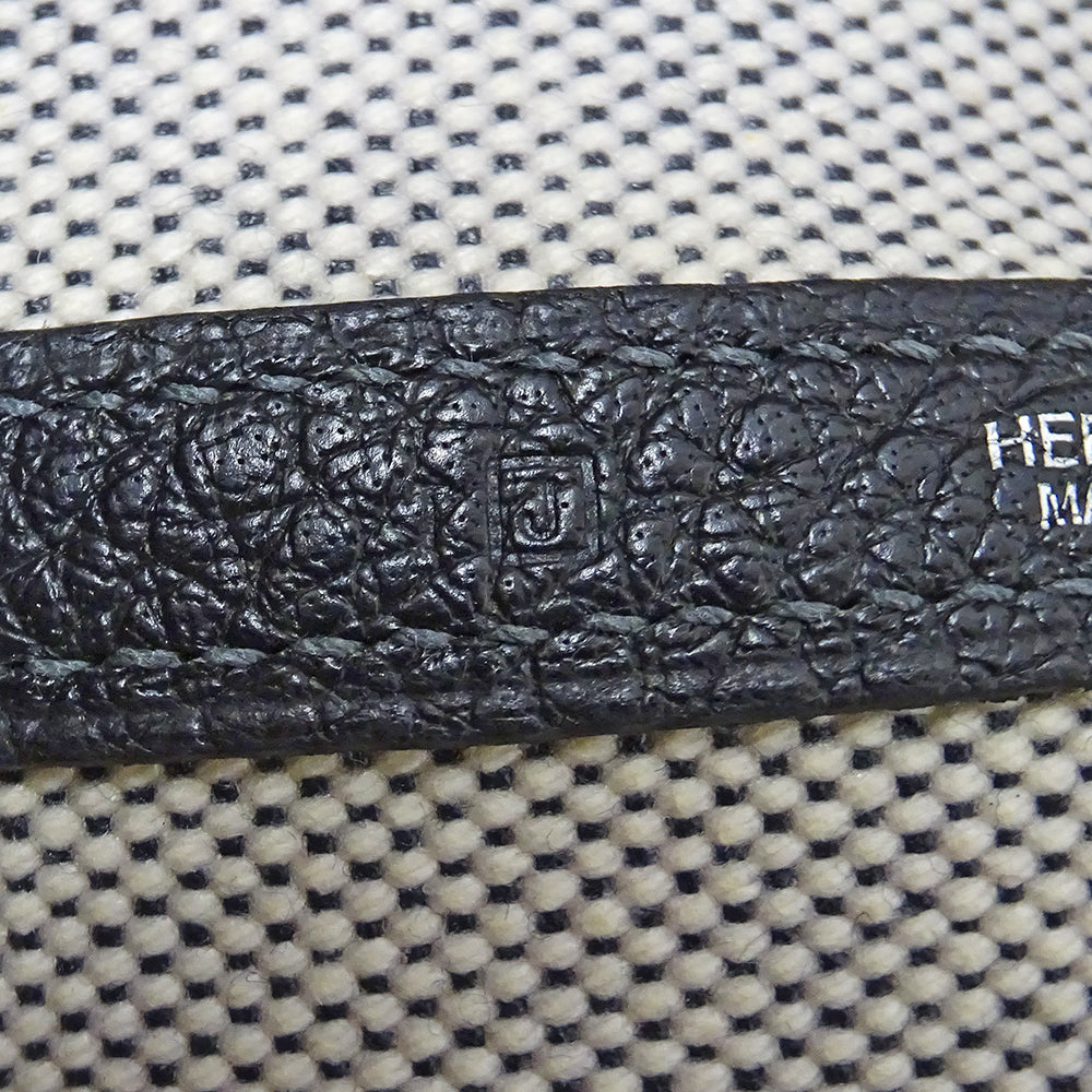 HERMES エルメス ガーデンパーティ PM トートバッグ ブラック ゴールド金具 トワルアッシュ レディース 【中古】