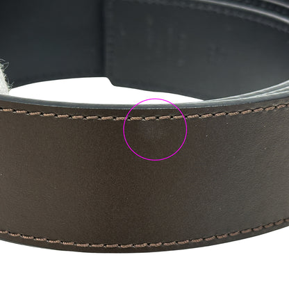 LOUIS VUITTON ルイ・ヴィトン サンチュール リバーシブル ベルト ブラック ブラウン M9887 レザー メンズ 【中古】