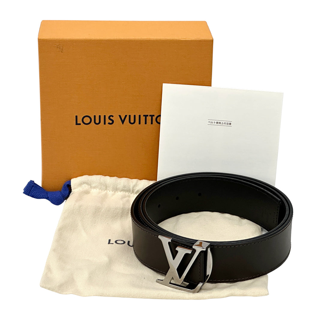 LOUIS VUITTON ルイ・ヴィトン サンチュール リバーシブル ベルト ブラック ブラウン M9887 レザー メンズ 【中古】