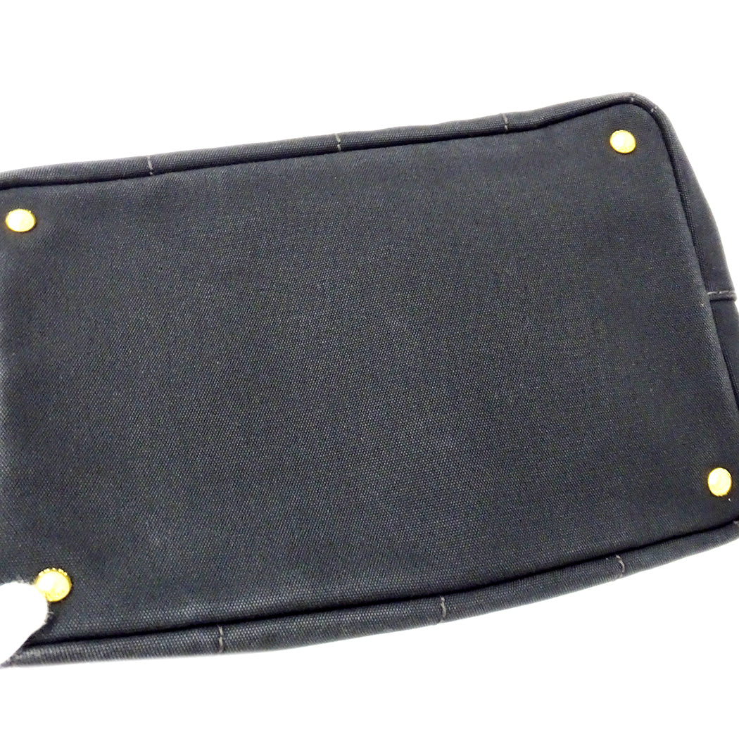 PRADA プラダ カナパ M 2wayバッグ ブラック 1BG642 キャンバス レディース 【中古】