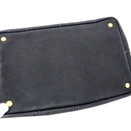 PRADA プラダ カナパ M 2wayバッグ ブラック 1BG642 キャンバス レディース 【中古】