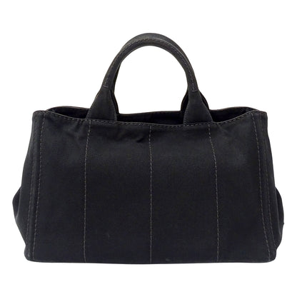 PRADA プラダ カナパ M 2wayバッグ ブラック 1BG642 キャンバス レディース 【中古】