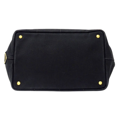 PRADA プラダ カナパ M 2wayバッグ ブラック 1BG642 キャンバス レディース 【中古】