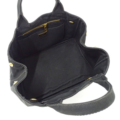 PRADA プラダ カナパ M 2wayバッグ ブラック 1BG642 キャンバス レディース 【中古】