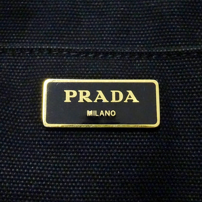 PRADA プラダ カナパ M 2wayバッグ ブラック 1BG642 キャンバス レディース 【中古】