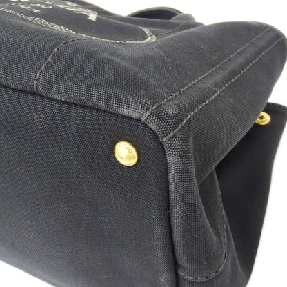 PRADA プラダ カナパ M 2wayバッグ ブラック 1BG642 キャンバス レディース 【中古】