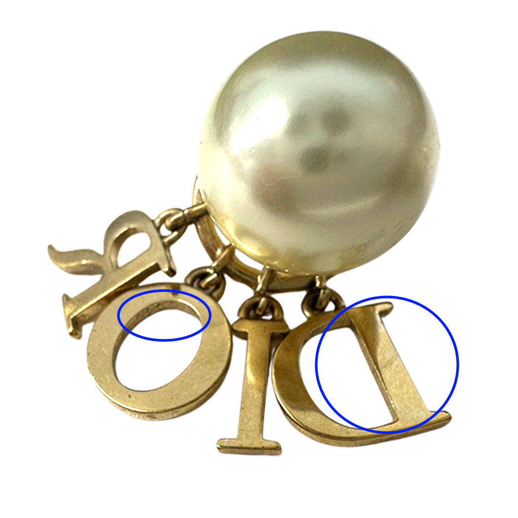 Dior ディオール トライバル ピアス メタル フェイクパール ゴールド レディース 【中古】