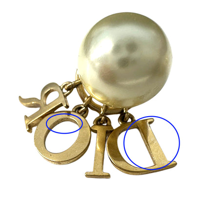 Dior ディオール トライバル ピアス メタル フェイクパール ゴールド レディース 【中古】