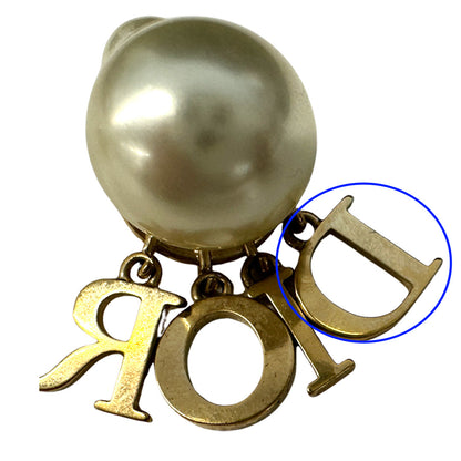 Dior ディオール トライバル ピアス メタル フェイクパール ゴールド レディース 【中古】