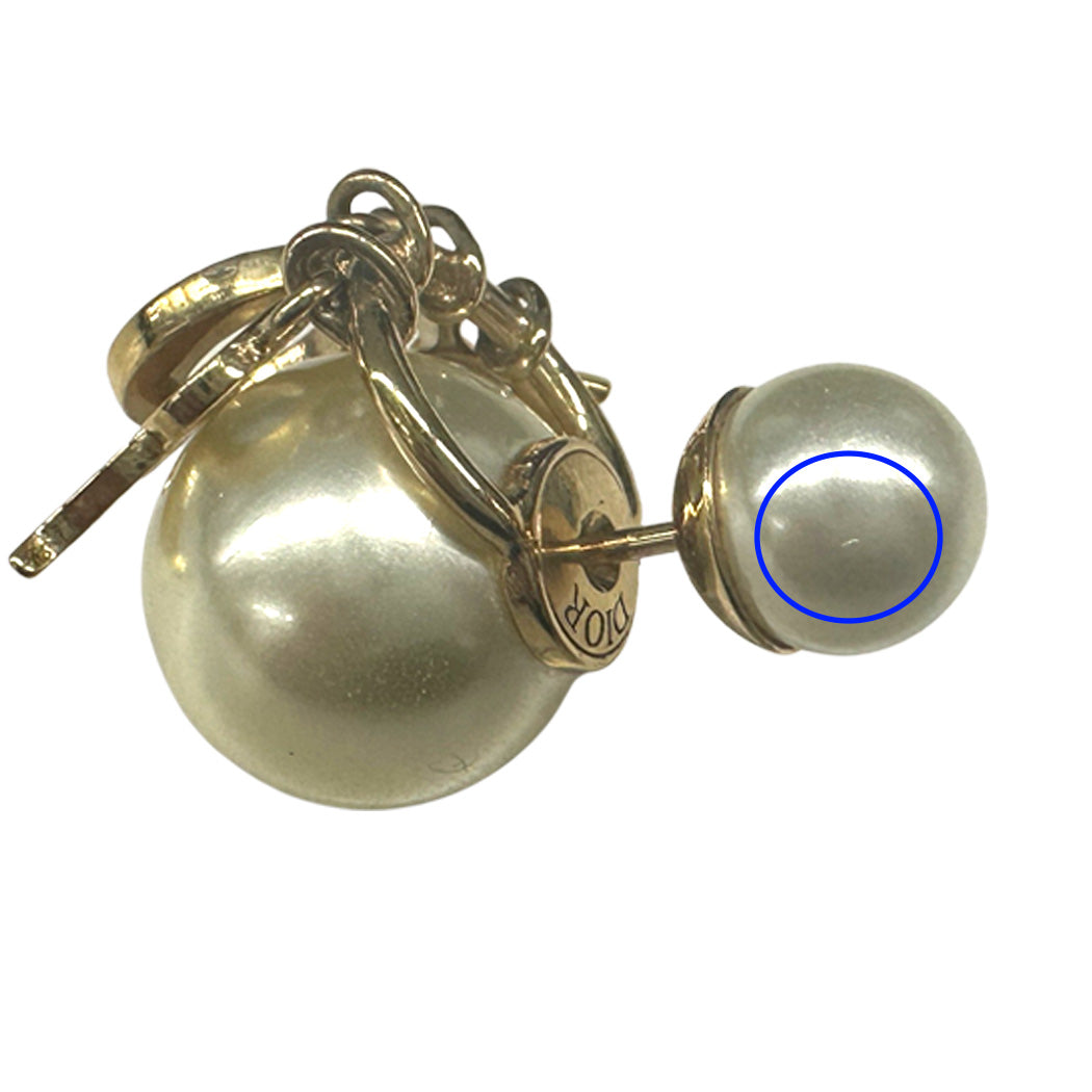 Dior ディオール トライバル ピアス メタル フェイクパール ゴールド レディース 【中古】