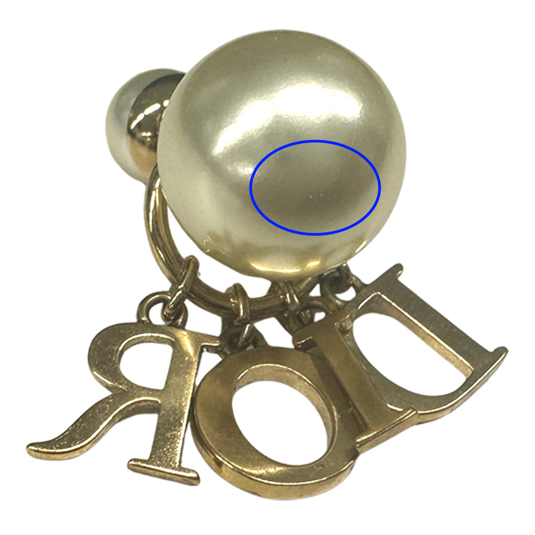 Dior ディオール トライバル ピアス メタル フェイクパール ゴールド レディース 【中古】