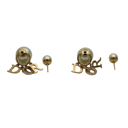 Dior ディオール トライバル ピアス メタル フェイクパール ゴールド レディース 【中古】