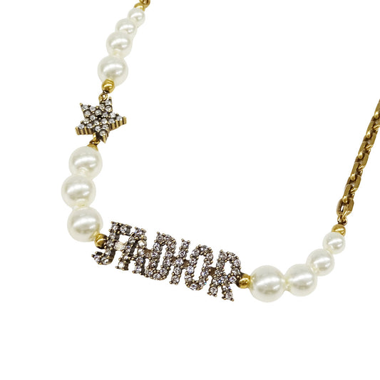 Dior ディオール J’ADIOR ネックレス フェイクパール ゴールド レディース 【中古】