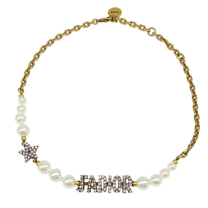 Dior ディオール J’ADIOR ネックレス フェイクパール ゴールド レディース 【中古】