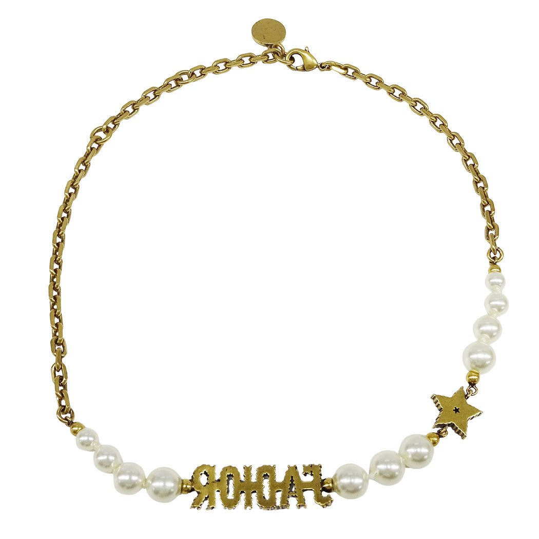 Dior ディオール J’ADIOR ネックレス フェイクパール ゴールド レディース 【中古】