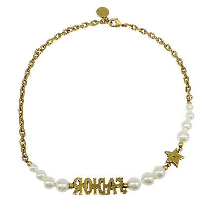 Dior ディオール J’ADIOR ネックレス フェイクパール ゴールド レディース 【中古】