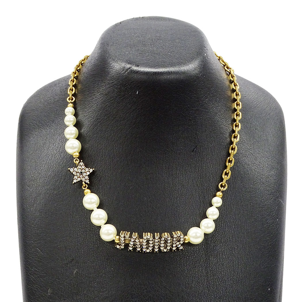Dior ディオール J’ADIOR ネックレス フェイクパール ゴールド レディース 【中古】