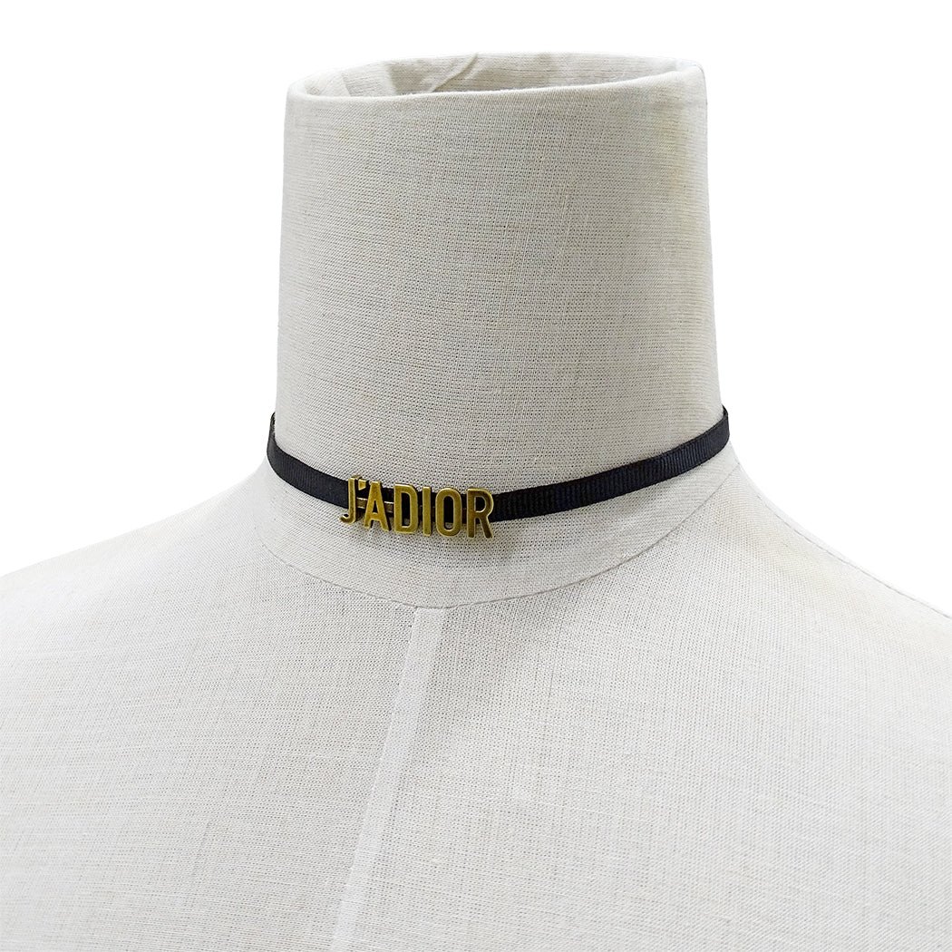 Dior ディオール J'ADIOR チョーカー ゴールド ブラック レディース 【中古】