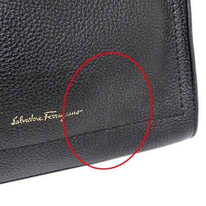 Ferragamo フェラガモ 2wayバッグ ガンチーニ ブラック レザー レディース 【中古】