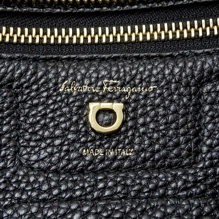 Ferragamo フェラガモ 2wayバッグ ガンチーニ ブラック レザー レディース 【中古】