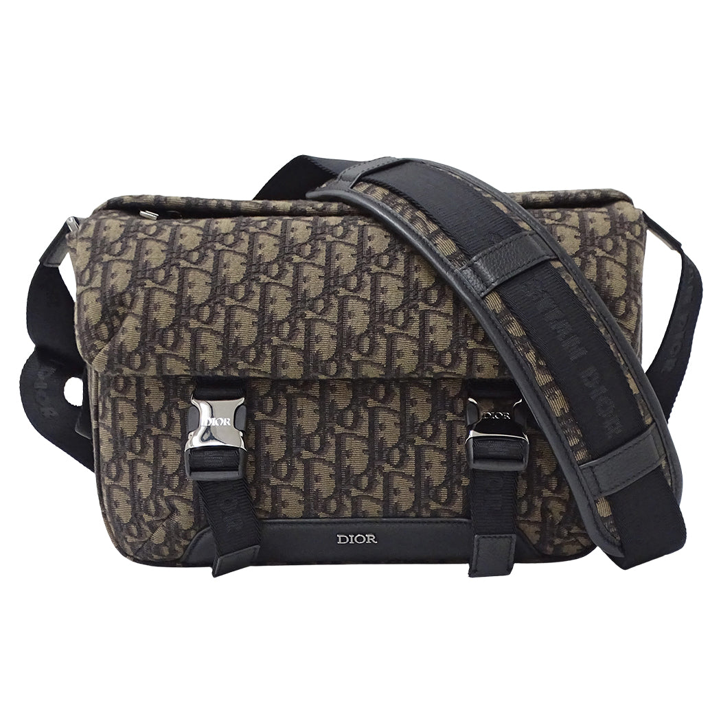 Dior ディオール ヒットザロード ショルダーバッグ オブリーク ブラウン ジャガード メンズ 【中古】