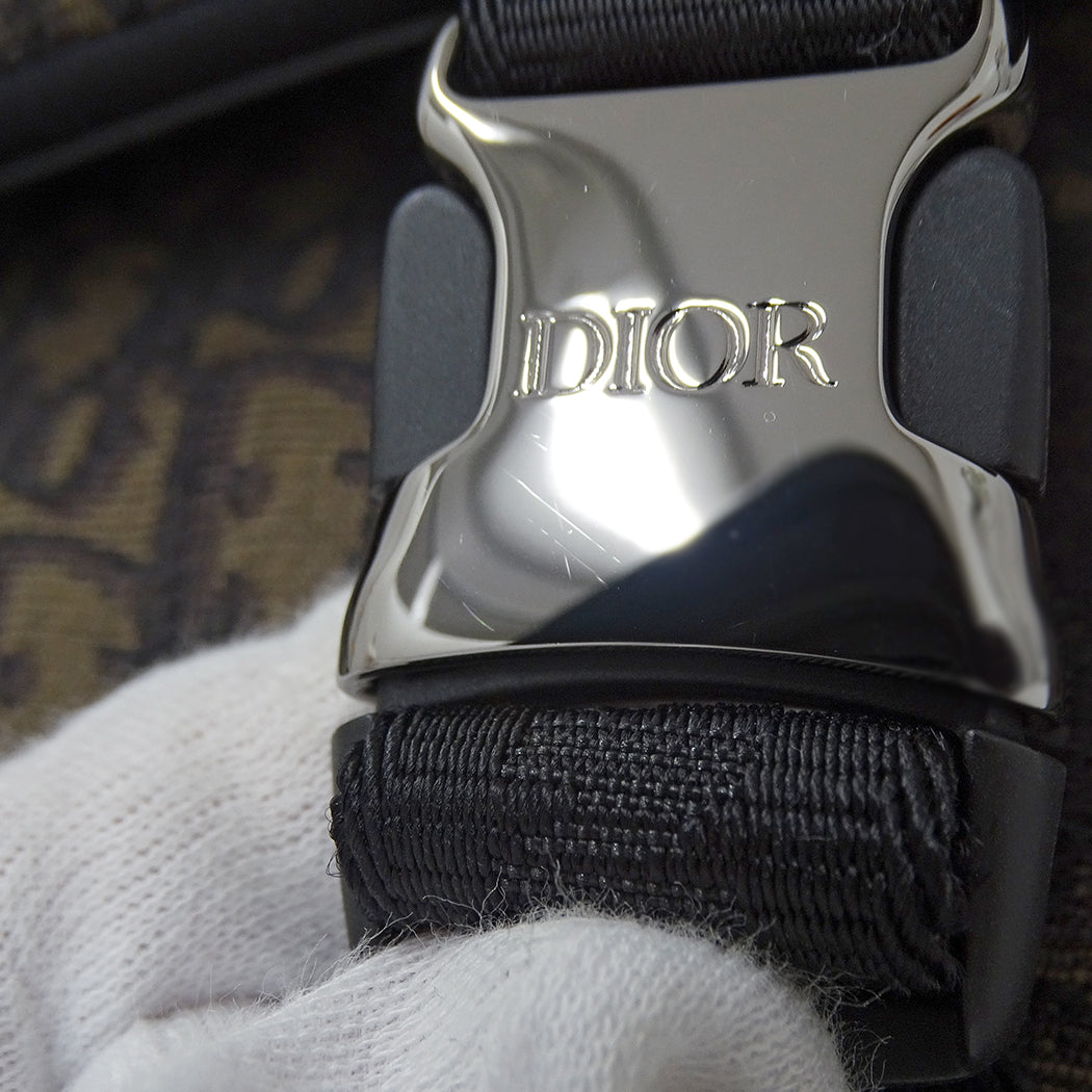Dior ディオール ヒットザロード ショルダーバッグ オブリーク ブラウン ジャガード メンズ 【中古】