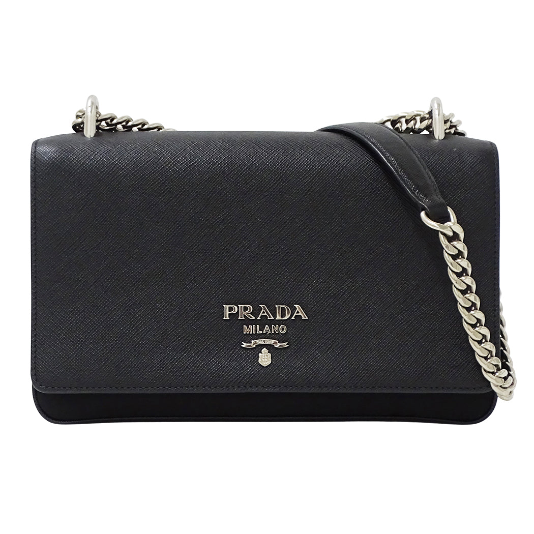PRADA プラダ ショルダーバッグ ブラック 1BD009 レディース 【中古】