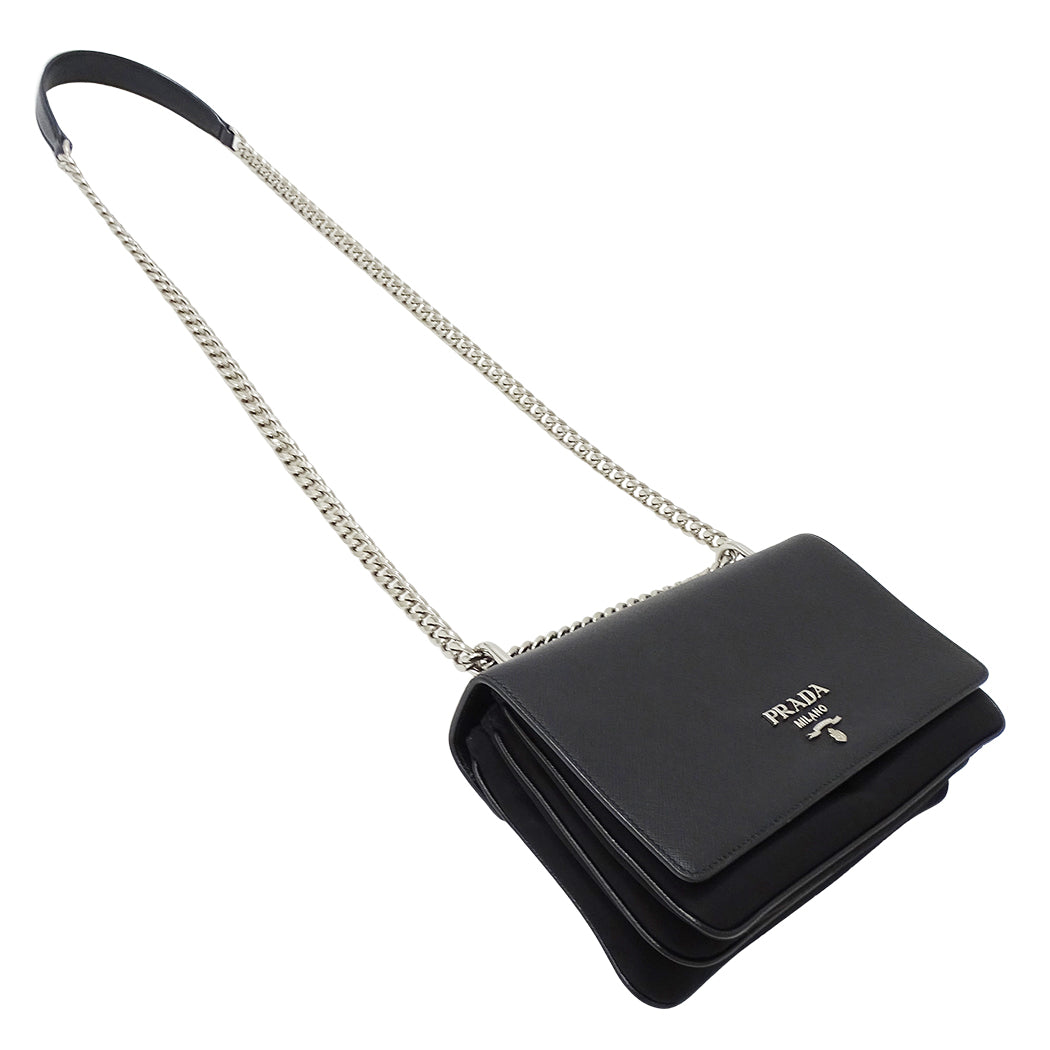 PRADA プラダ ショルダーバッグ ブラック 1BD009 レディース 【中古】