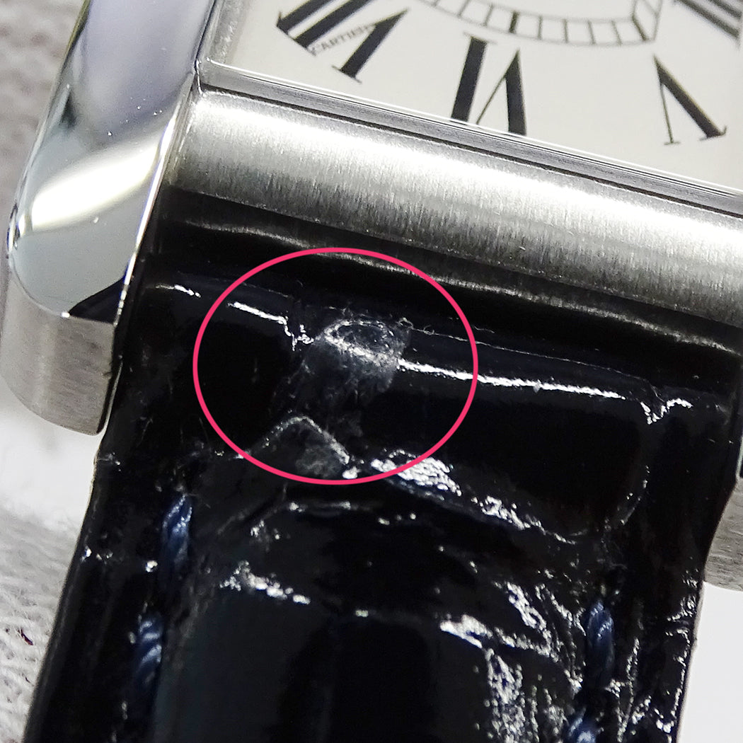 Cartier カルティエ タンクアメリカン SM WSTA0016 レディース 腕時計 クオーツ QZ ステンレス レザー 磨き済み【中古】