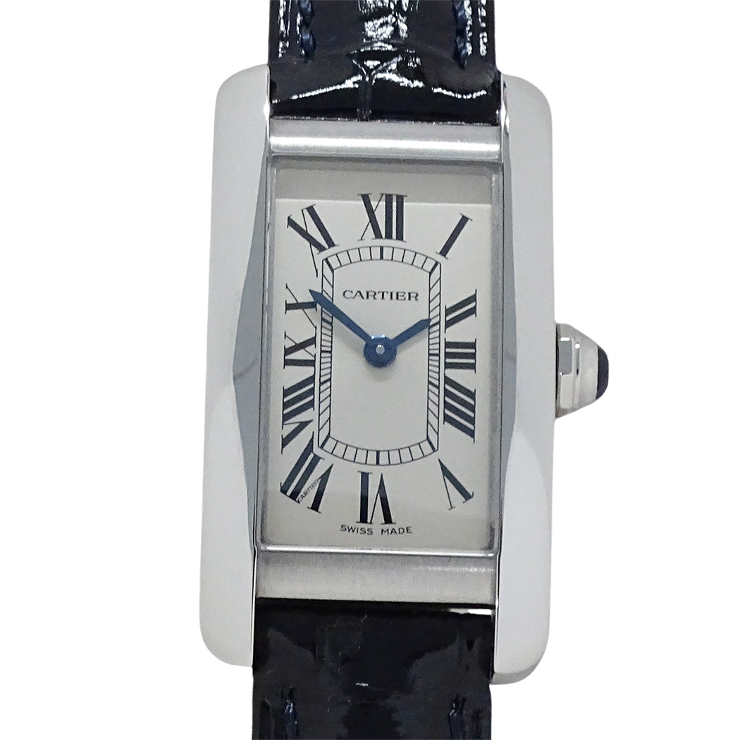 Cartier カルティエ タンクアメリカン SM WSTA0016 レディース 腕時計 クオーツ QZ ステンレス レザー 磨き済み【中古】