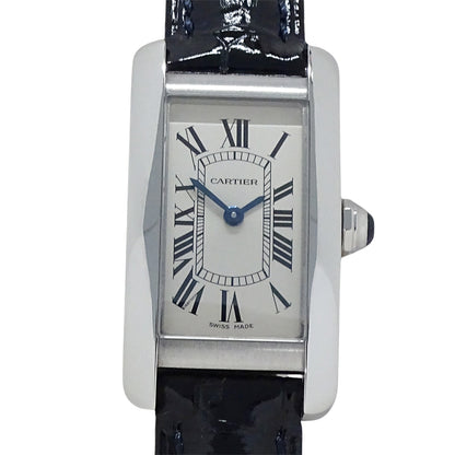 Cartier カルティエ タンクアメリカン SM WSTA0016 レディース 腕時計 クオーツ QZ ステンレス レザー 磨き済み【中古】