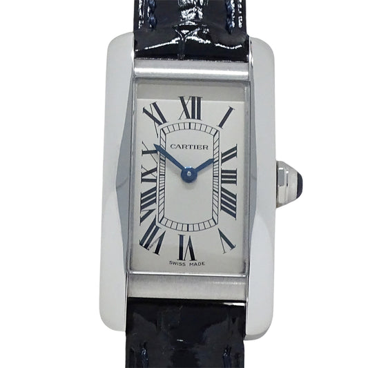 Cartier カルティエ タンクアメリカン SM WSTA0016 レディース 腕時計 クオーツ QZ ステンレス レザー 磨き済み【中古】