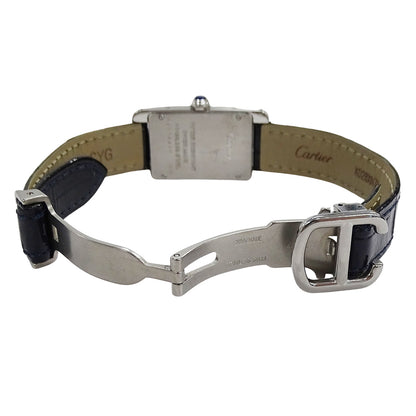Cartier カルティエ タンクアメリカン SM WSTA0016 レディース 腕時計 クオーツ QZ ステンレス レザー 磨き済み【中古】
