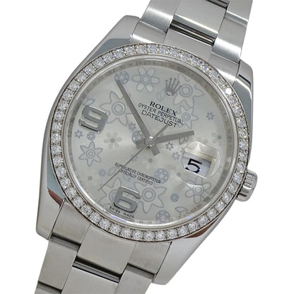 ROLEX ロレックス デイトジャスト 116244 ランダム番 メンズ 腕時計 フラワー ダイヤモンド 自動巻き SS 磨き済み【中古】