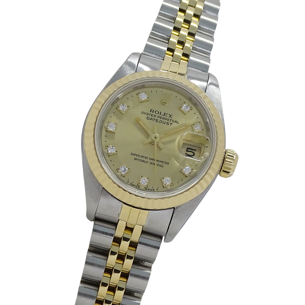 ROLEX ロレックス デイトジャスト 69173G E番 レディース 腕時計 自動巻き AT SS YG ダイヤモンド 磨き済み【中古】