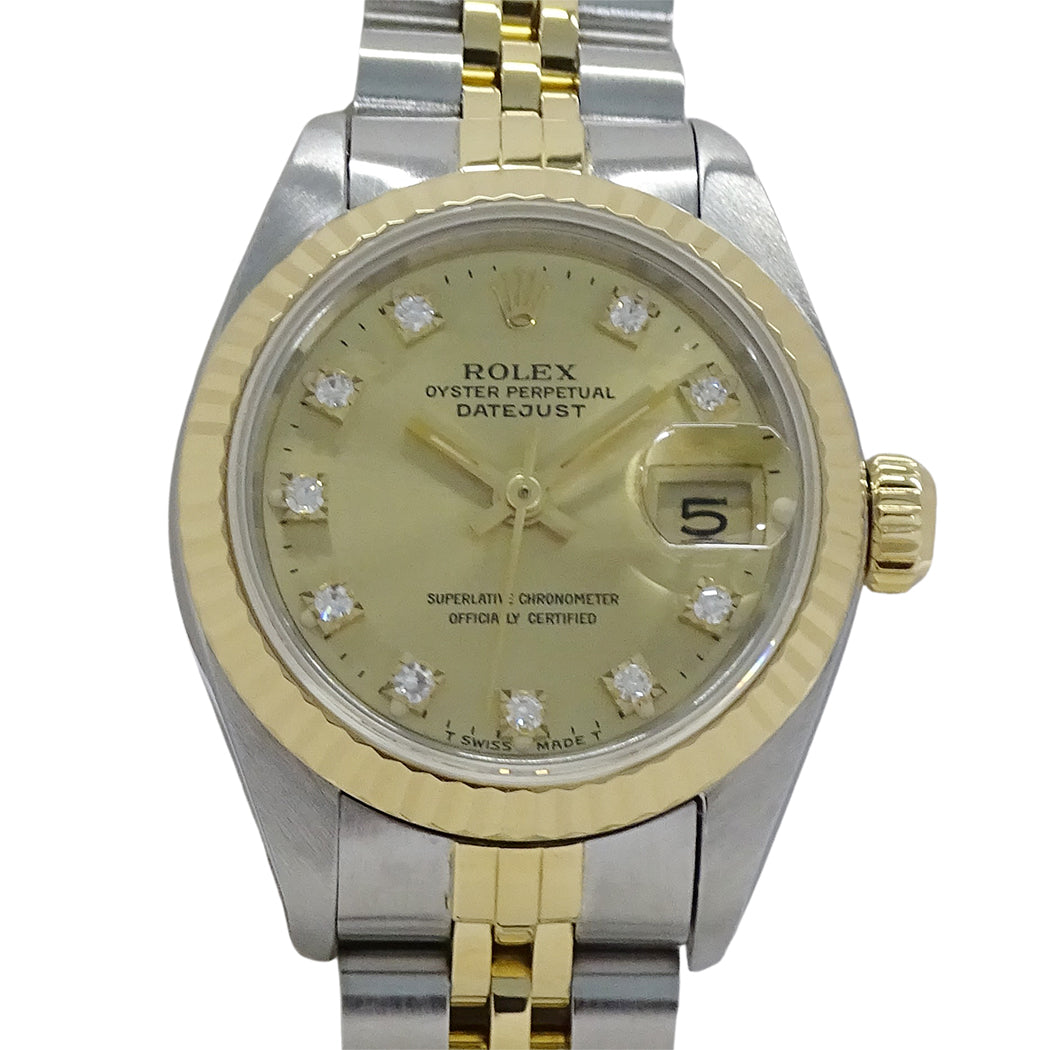 ROLEX ロレックス デイトジャスト 69173G E番 レディース 腕時計 自動巻き AT SS YG ダイヤモンド 磨き済み【中古】